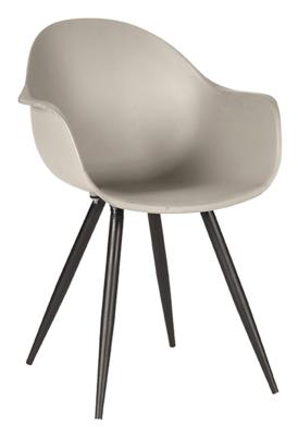 LABEL51 Eetkamerstoel Luca - Zand - PP - Zwart Metalen Frame LABEL51 Eetkamerstoel Luca - Zand - PP - Zwart Metalen Frame