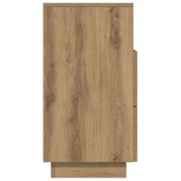 Nachtkastje met 2 lades 36x36x68 cm artisanaal eikenkleurig - thumbnail