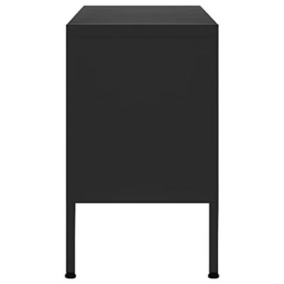 VidaXL Tv-meubel 105x35x50 cm staal zwart VidaXL Tv-meubel 105x35x50 cm staal zwart