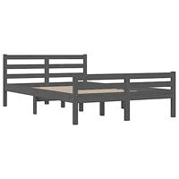 Bedframe massief hout grijs 140x190 cm - thumbnail
