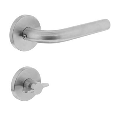 Intersteel Deurkruk Recht neutraal op rozet met toilet-/badkamersluiting - RVS