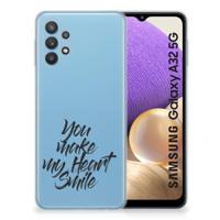 Samsung Galaxy A32 5G | Siliconen hoesje | met naam Heart Smile - thumbnail