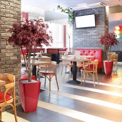 Acer deluxe kunstboom op stam 130cm - burgundy