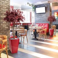 Acer deluxe kunstboom op stam 130cm - burgundy - thumbnail