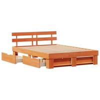 Bedframe met lade Wasbruin 150 x 200 cm Massief grenenhout - thumbnail