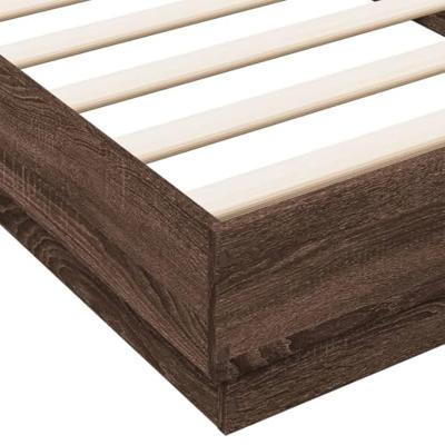 Bedframe zonder matras bewerkt hout bruin eikenkleur 100x200 cm