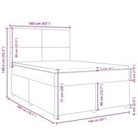 Boxspring met matras stof crèmekleurig 160x200 cm - thumbnail