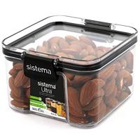 Sistema Voorraaddoos Tritan Vierkant 460 ml Transparant/Zwart - thumbnail