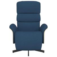 Fauteuil verstelbaar met voetensteun stof blauw - thumbnail