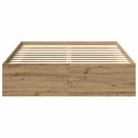 Bedframe zonder matras spaanplaat artisanaal eikenkleurig - thumbnail