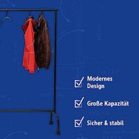 MAUL kledingrek Limbo metaal, 4 geremde wielen, hg156xbr151(220)x50cm, tot 30kg, zwart RAL9004 - thumbnail