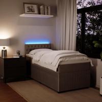 Boxspring met matras fluweel lichtgrijs 100x200 cm - thumbnail