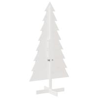 Kerstdecoratie kerstboom 150 cm massief grenenhout wit - thumbnail