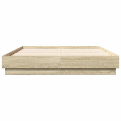 Bedframe bewerkt hout sonoma eikenkleurig 135x190 cm - thumbnail
