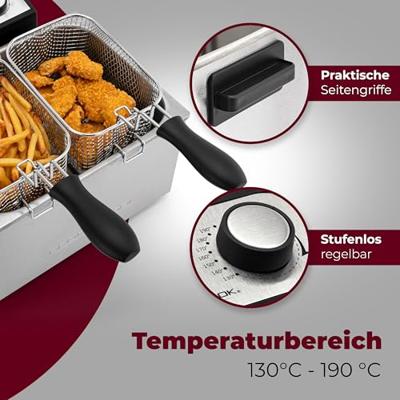 Profi Cook PC-FR1038 Friteuse met dubbele koudezone 5 l 3000 W Timerfunctie, Met handmatige temperatuursinstelling RVS Profi Cook PC-FR1038 Friteuse met dubbele koudezone 5 l 3000 W Timerfunctie, Met handmatige temperatuursinstelling RVS
