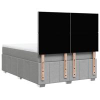 Boxspring met matras stof lichtgrijs 160x200 cm - thumbnail