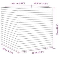 Plantenbak 70x70x72 cm massief grenenhout wasbruin - thumbnail