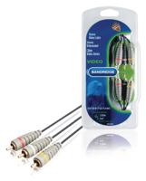 Composiet Videokabel 3x RCA Male - 3x RCA Male 2.00 m Blauw - thumbnail