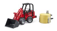 bruder Schäffer Compactlader 2630 met hooibalengrijper modelvoertuig - thumbnail