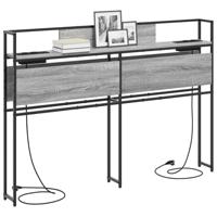 Opberghoofdbord met plank Grijs sonoma 135 cm Bewerkt hout - thumbnail