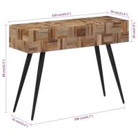 Wandtafel 110x34x80 cm massief gerecycled teakhout - thumbnail