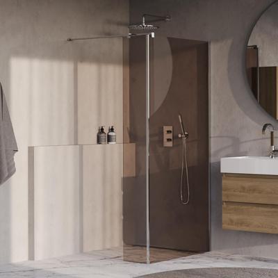 BRAUER Oblivion inloopdouche brons glas 90x200 met zijwand 30 incl. glascoating chroom BRAUER Oblivion inloopdouche brons glas 90x200 met zijwand 30 incl. glascoating chroom