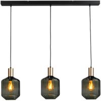 Masterlight 3-lichts hanglamp - goud -Porto met Jagger green glazen - 2711-05-02-100-3-10 - thumbnail