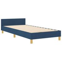 Bedframe met hoofdeinde Blauw 90 x 190 cm Stof - thumbnail