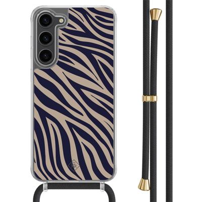 Samsung Galaxy S23 Plus hoesje met zwart koord - Wavy twist Samsung Galaxy S23 Plus hoesje met zwart koord - Wavy twist