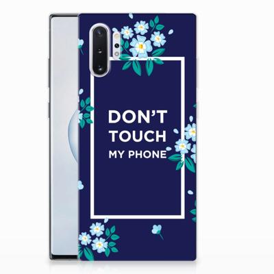 Samsung Galaxy Note 10 Plus Silicone-hoesje Flowers Blue DTMP Samsung Galaxy Note 10 Plus Silicone-hoesje Flowers Blue DTMP