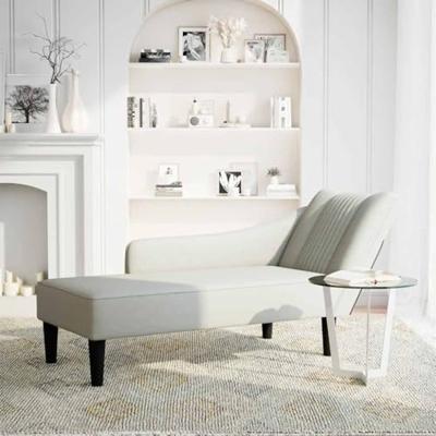 Chaise longue met rechterarmleuning fluweel lichtgrijs Chaise longue met rechterarmleuning fluweel lichtgrijs