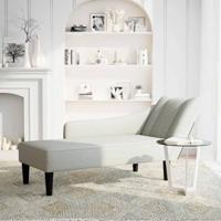 Chaise longue met rechterarmleuning fluweel lichtgrijs - thumbnail