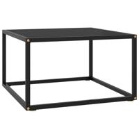 Salontafel met zwart glas 60x60x35 cm zwart - thumbnail