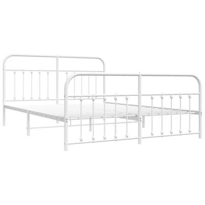 Bedframe met hoofd- en voeteneinde metaal wit 183x213 cm