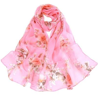 Wild perzik bloem patroon zonnebrandcrème chiffon grote sjaal lichte dunne stijl zijden sjaal-omslagdoek (roze) Wild perzik bloem patroon zonnebrandcrème chiffon grote sjaal lichte dunne stijl zijden sjaal-omslagdoek (roze)