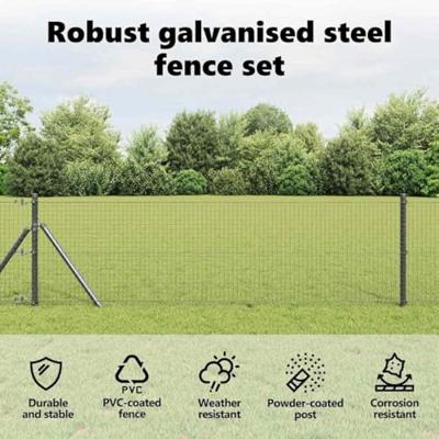 VidaXL Afrasteringspaal grijs 10 x 0,5 m (25 x 25 mm gaas) staal