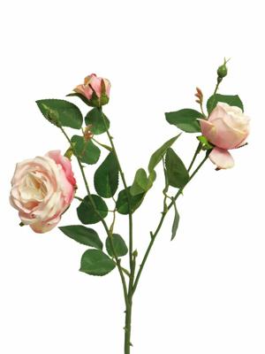 Italian rose spray x3 pink 61cm