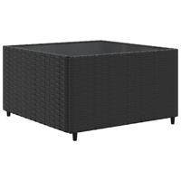 7-delige Loungeset met kussens poly rattan zwart - thumbnail