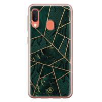 Samsung Galaxy A20e siliconen hoesje - Abstract groen - thumbnail