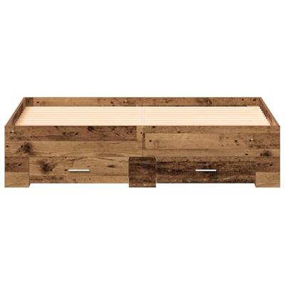 Bedframe met lades met lade Oud hout 135 x 190 cm Bewerkt hout
