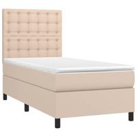 Boxspring met matras kunstleer cappuccinokleurig 120x200 cm - thumbnail