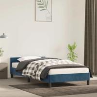 Bedframe zonder matras 100x200 cm fluweel donkerblauw - thumbnail