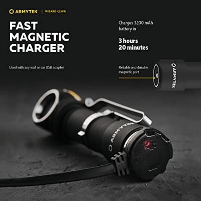 ArmyTek Wizard C2 WR Magnet White & Red Hoofdlamp werkt op een accu LED Met magneethouder 1100 lm 3 h 65 g