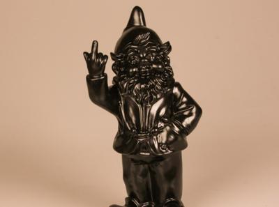 Stoobz Design Stoobz kabouter f*ck you zwart 16x32cm