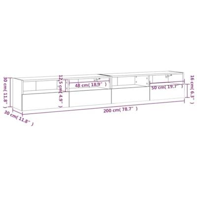 Tv-wandmeubels 2 st 100x30x30 cm bewerkt hout wit