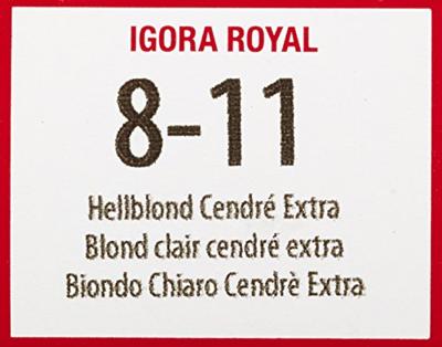Schwarzkopf - Igora Royal Permanent Color Creme 8-11 Blond clair cendré extra 60 ml - thumbnail