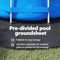 VidaXL Zwembad grondzeil zwart ø 458 cm niet-geweven stof - thumbnail