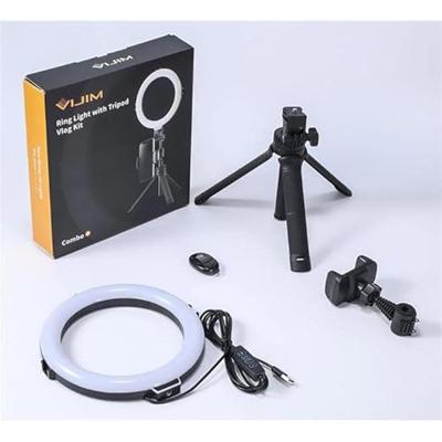 VIJIM Ringlamp met statief, telefoonhouder en bluetooth afstandsbediening