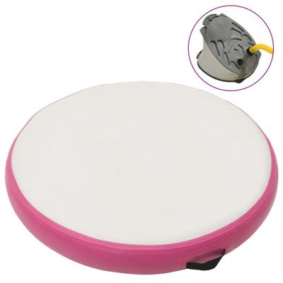 VidaXL Gymnastiekmat met pomp opblaasbaar 100x100x10 cm pvc roze