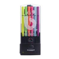 Bruynzeel fineliner set neon & pastel, 12 kleuren - thumbnail